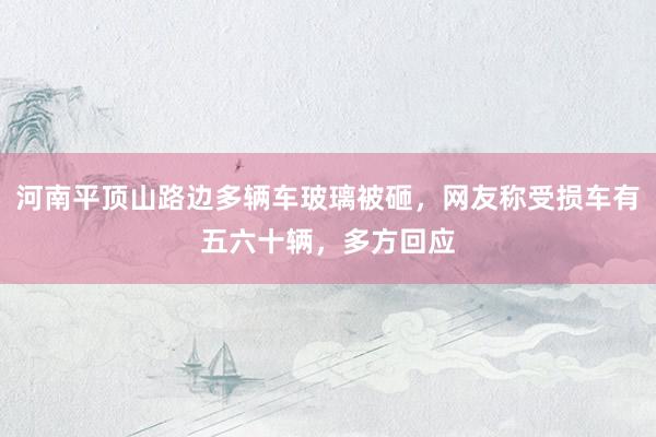 河南平顶山路边多辆车玻璃被砸，网友称受损车有五六十辆，多方回应