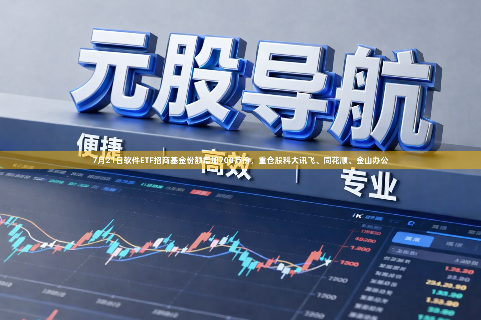 7月21日软件ETF招商基金份额增加700万份，重仓股科大讯飞、同花顺、金山办公