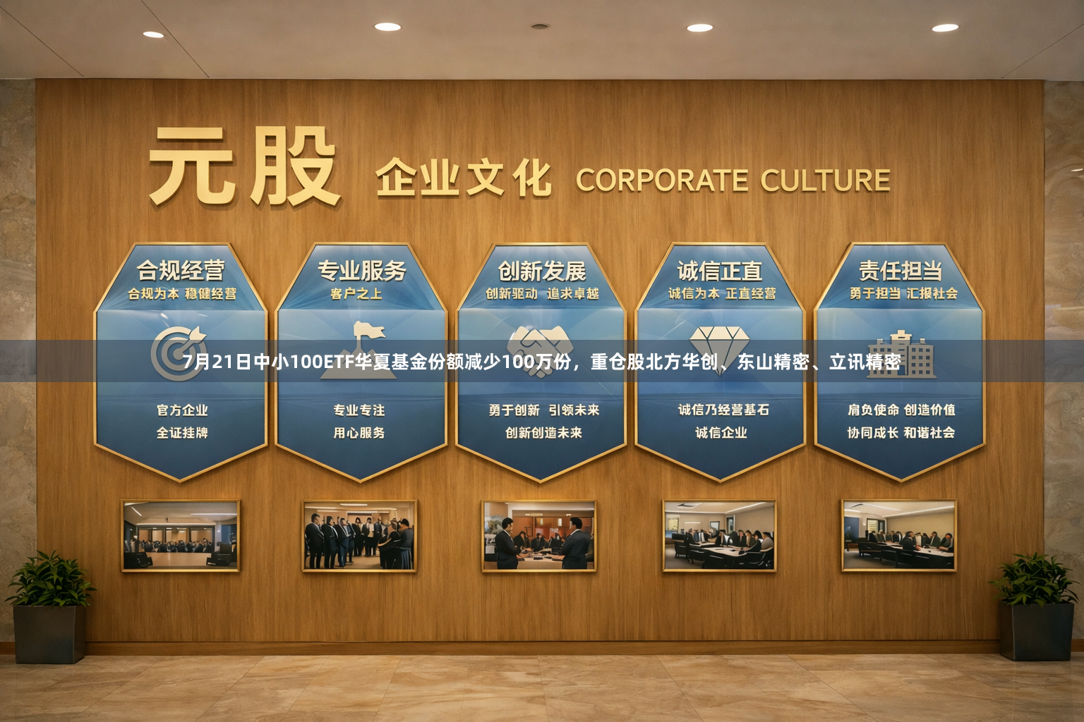 7月21日中小100ETF华夏基金份额减少100万份，重仓股北方华创、东山精密、立讯精密